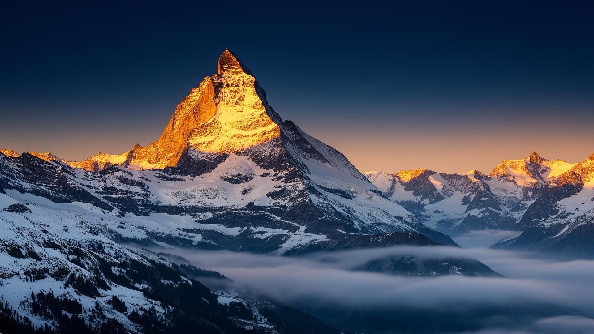 Swiss Alps at golden hour